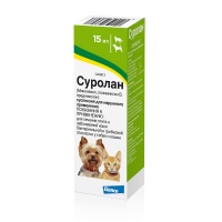 Ушные капли Суролан для кошек и собак, 15 мл