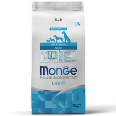Monge Dog Speciality Light корм для собак всех пород низкокалорийный лосось с рисом